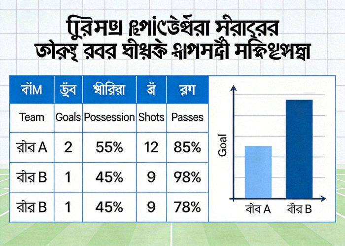 ফুটবল ম্যাচের পরিসংখ্যান এবং ডেটা টেবিল বিশ্লেষণ