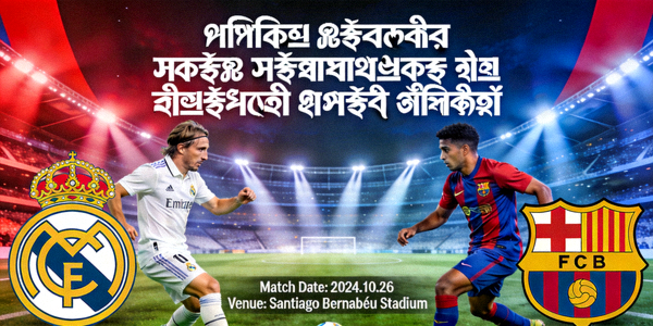 রিয়াল মাদ্রিদ বনাম বার্সেলোনা এল ক্লাসিকো ম্যাচ প্রিভিউ ইমেজ